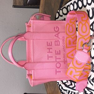 Marc Jacobs Candy 🍭 Pink Tote With Additional Webbing Strap .